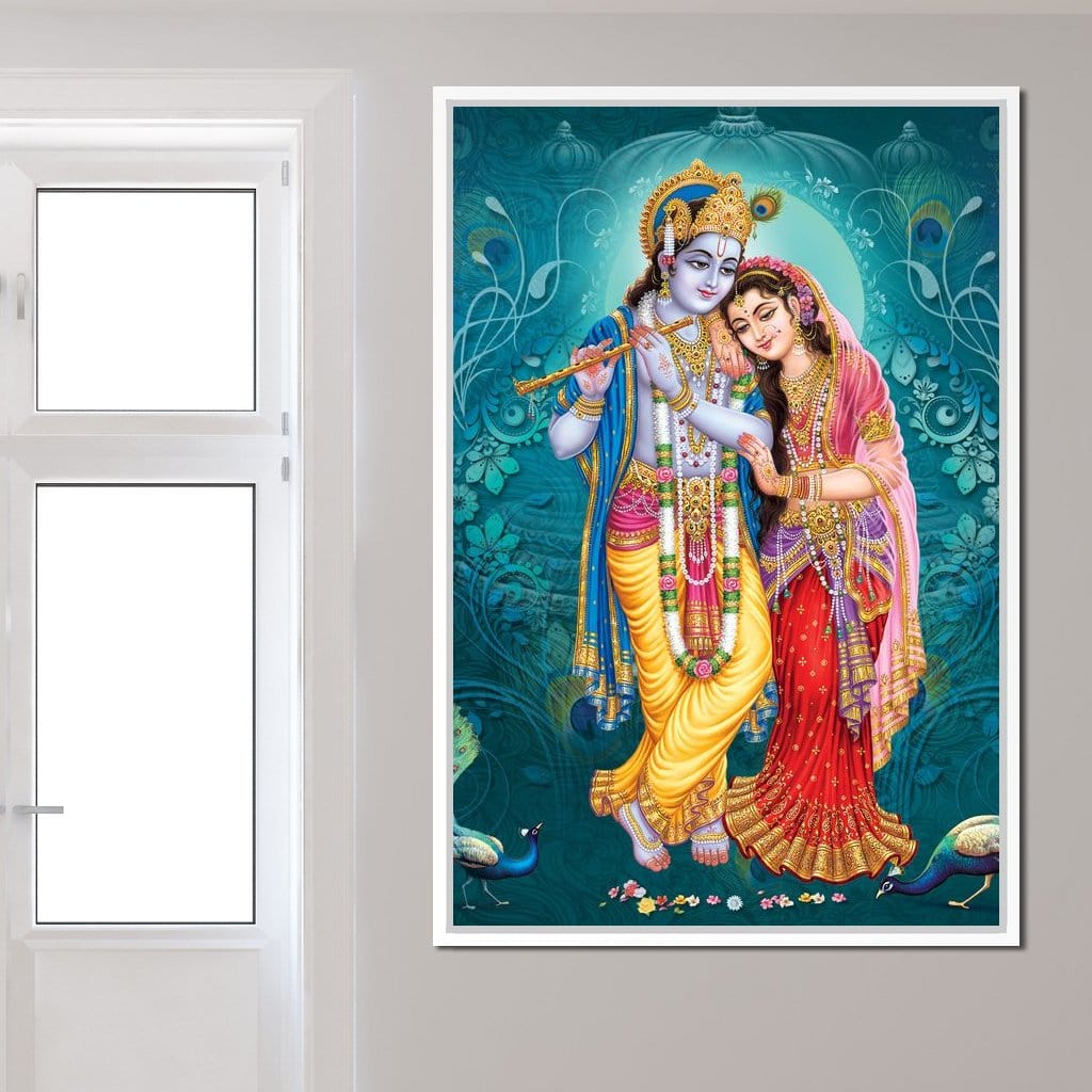 Radha & Krishna Couple Canvas Wall Art