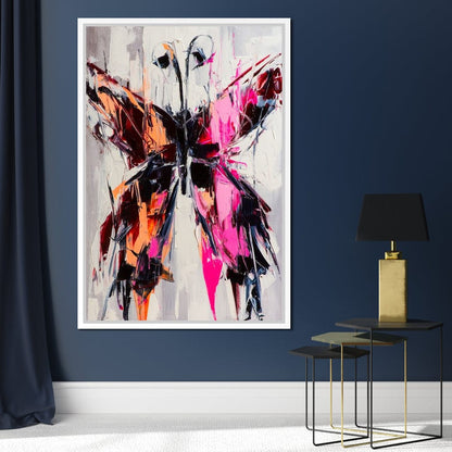 Orange & Pink Butterfly Canvas Wall Art