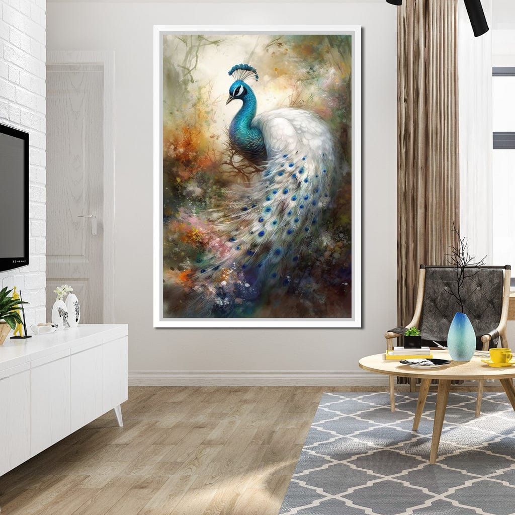 Peacock Serenity Canvas Wall Art