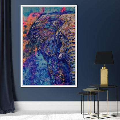 Blue Elephant Canvas Wall Art