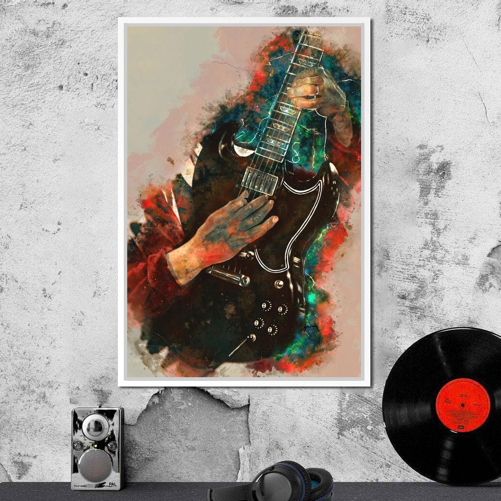 Angus Young's Guitar Canvas Wall Art