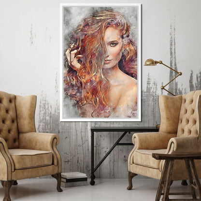 Girl Watercolor 2 - Mateo Canvas Wall Art