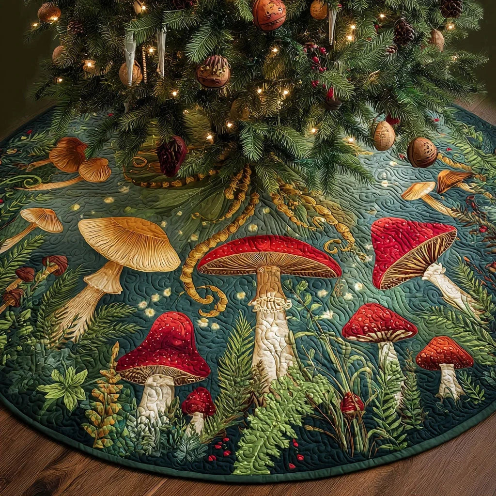 Fairy Woods Christmas Quilted Tree Skirt