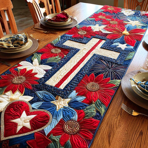Faith and Freedom Quilted Table Runner