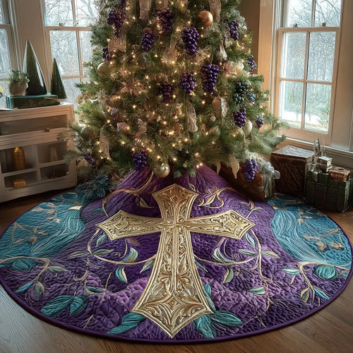 Faith Eternal Christmas Quilted Tree Skirt
