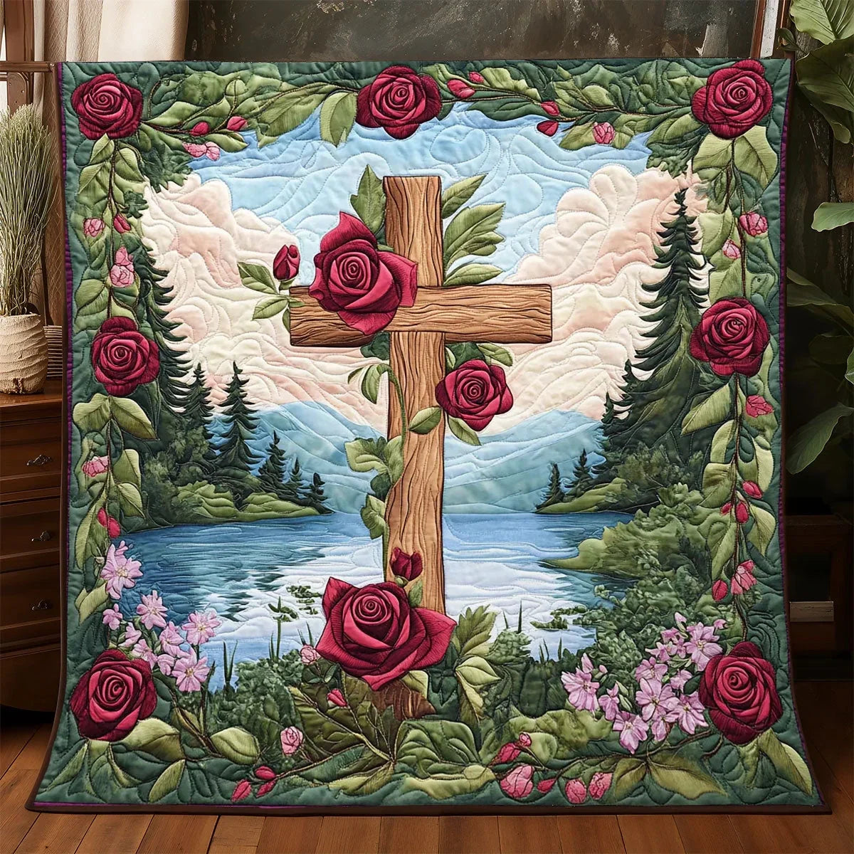 Faith In Bloom Quilt Blanket