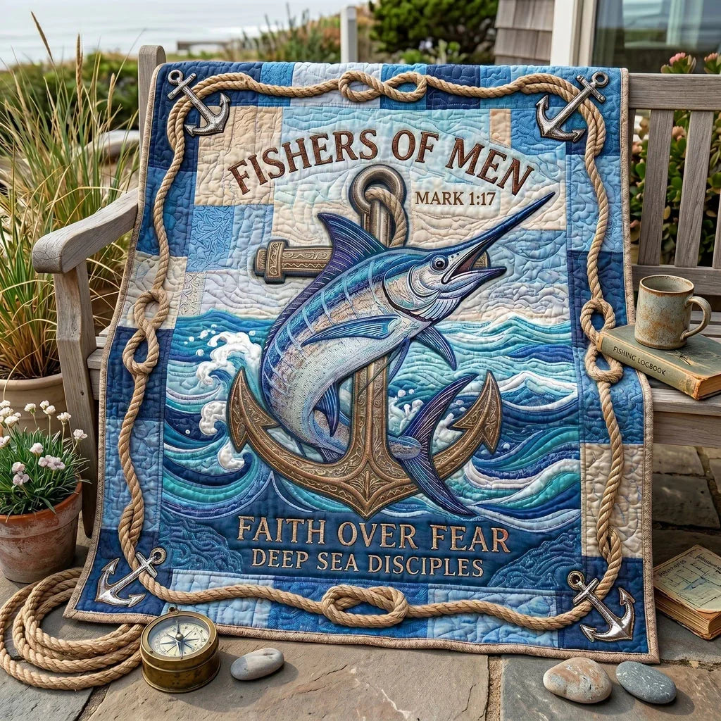 Faith Over Fear Quilt Blanket