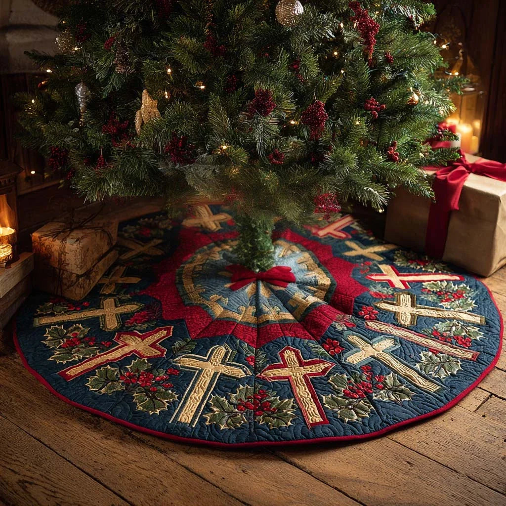 Faithful Christmas Christmas Quilted Tree Skirt