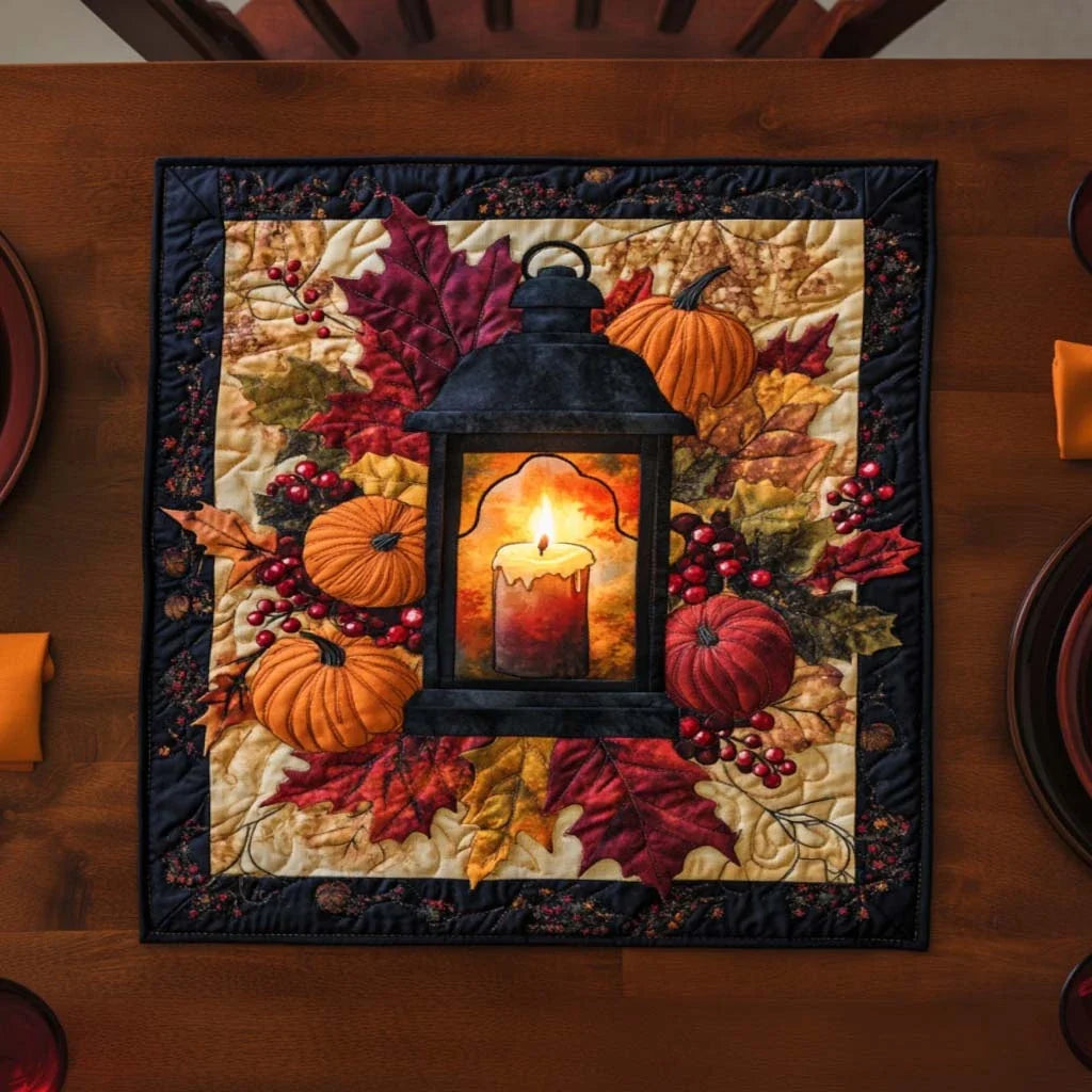 Fall Cozy Gathering Quilted Table Topper