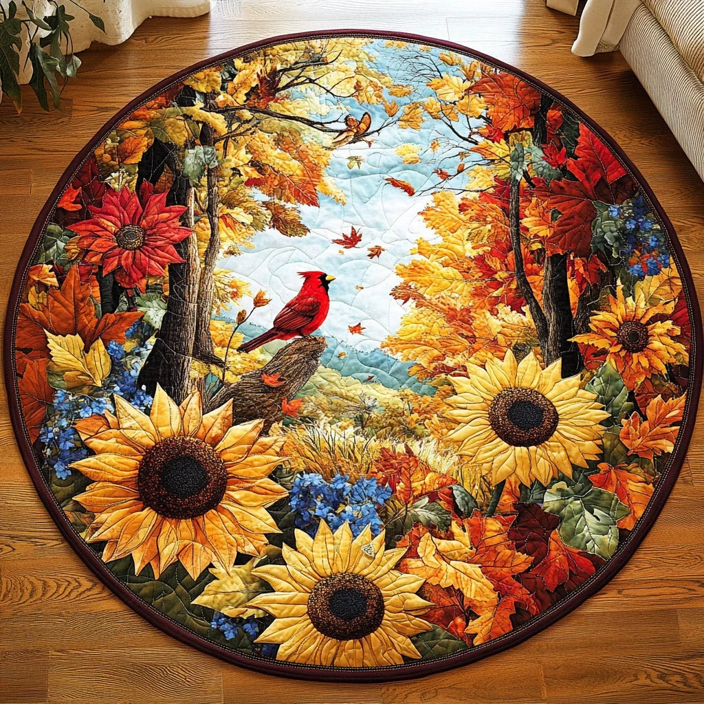 Fall Embrace Quilted Round Mat