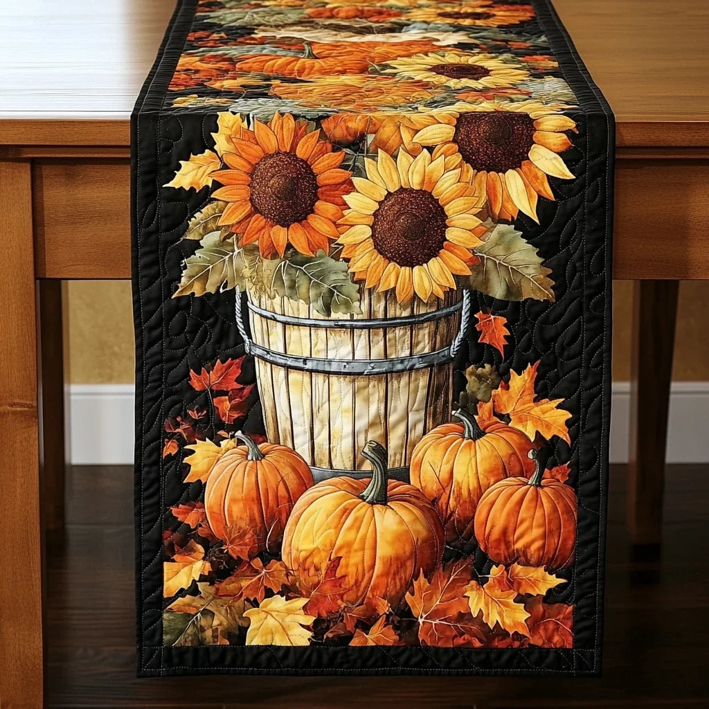 Fall Harvest Glow Quilted Table Runner