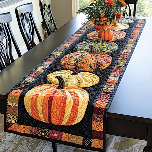 Fall Pumpkin Quilted Table Runner
