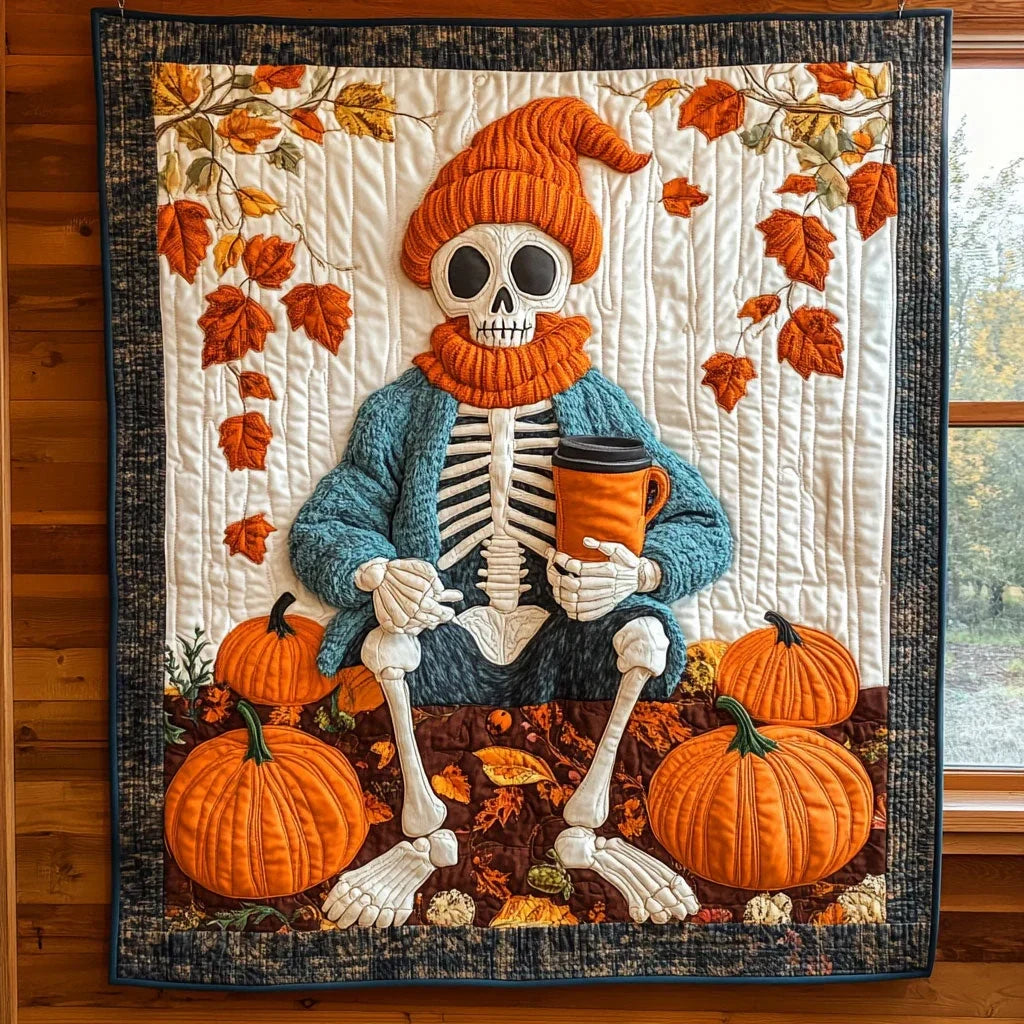 Fall Skeleton Quilt Blanket
