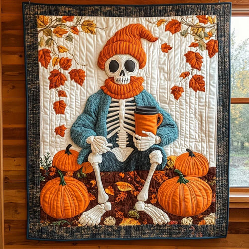 Fall Skeleton Quilt Blanket