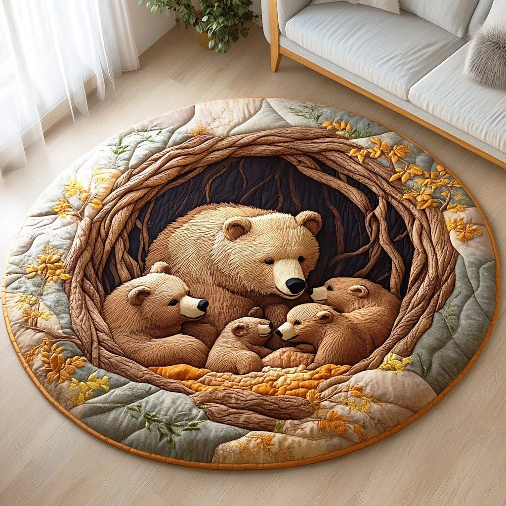 Family Woods Moment Quilted Round Mat