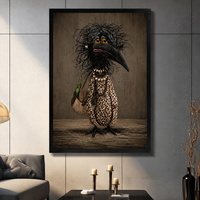Fancy Crow Gothic Humor Canvas Wall Art
