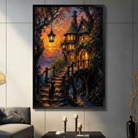 Fantasy Enchanted Castle Cat Canvas Art Print