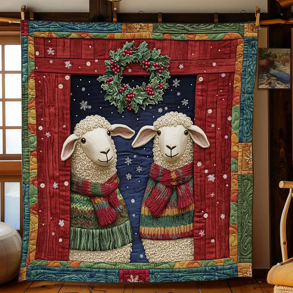 Farm Christmas Quilt Blanket