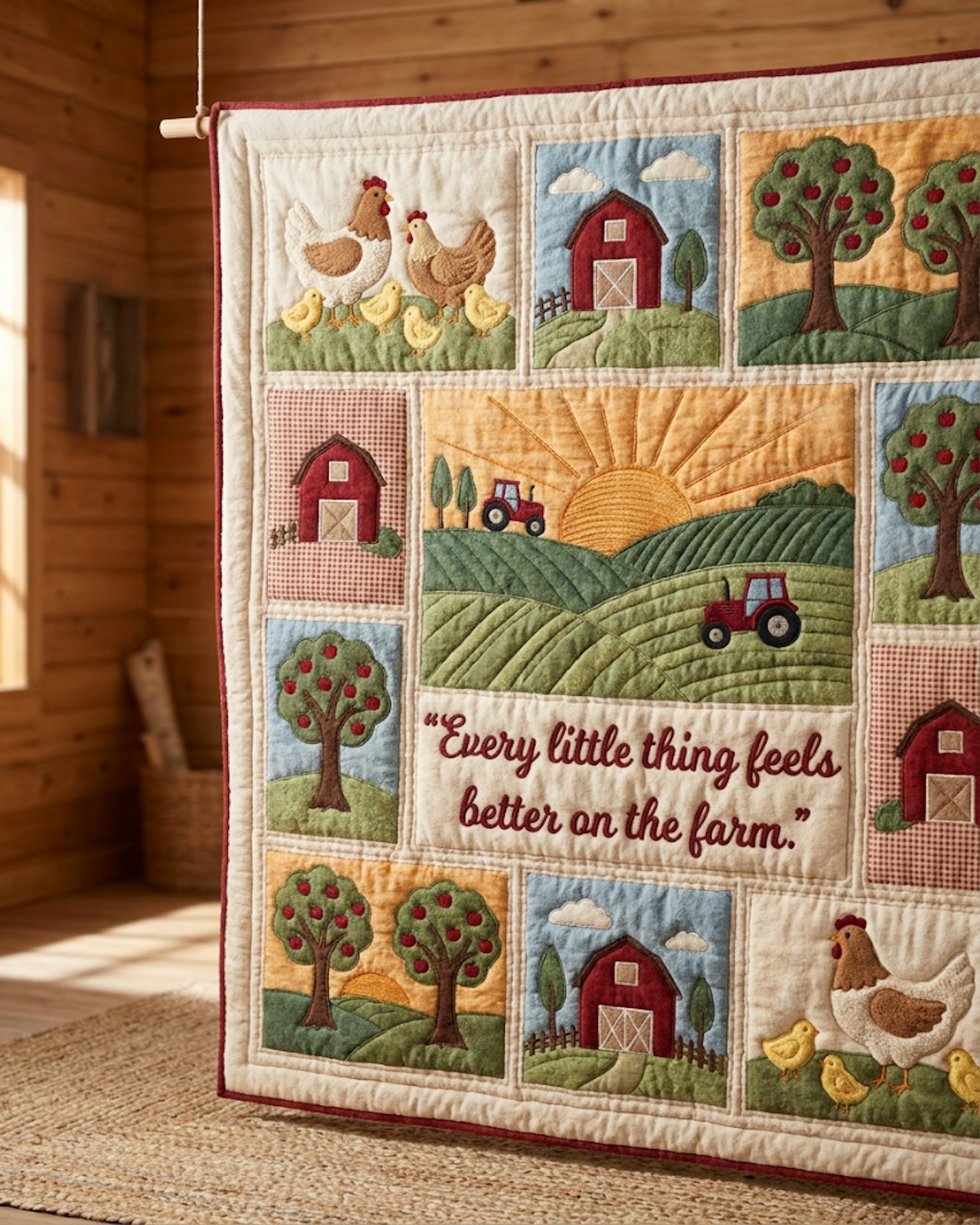 Farmhouse Living Quilt Blanket - Quilted Blanket by Wild and Way