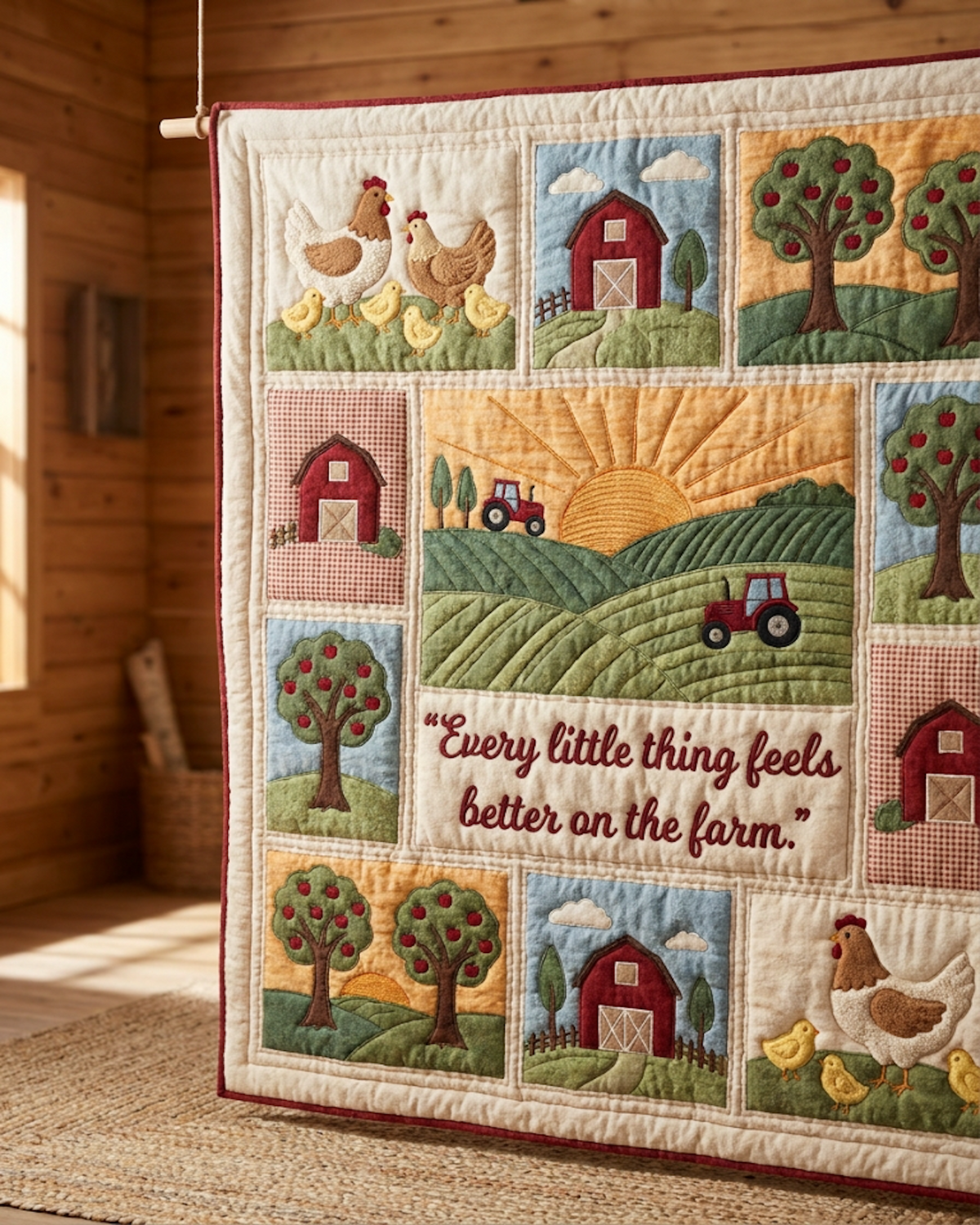 Farmhouse Living Quilt Blanket - Quilted Blanket by Wild and Way