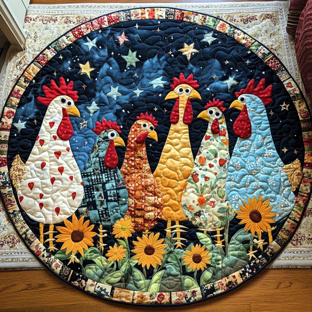 Farmyard Flair Quilted Round Mat