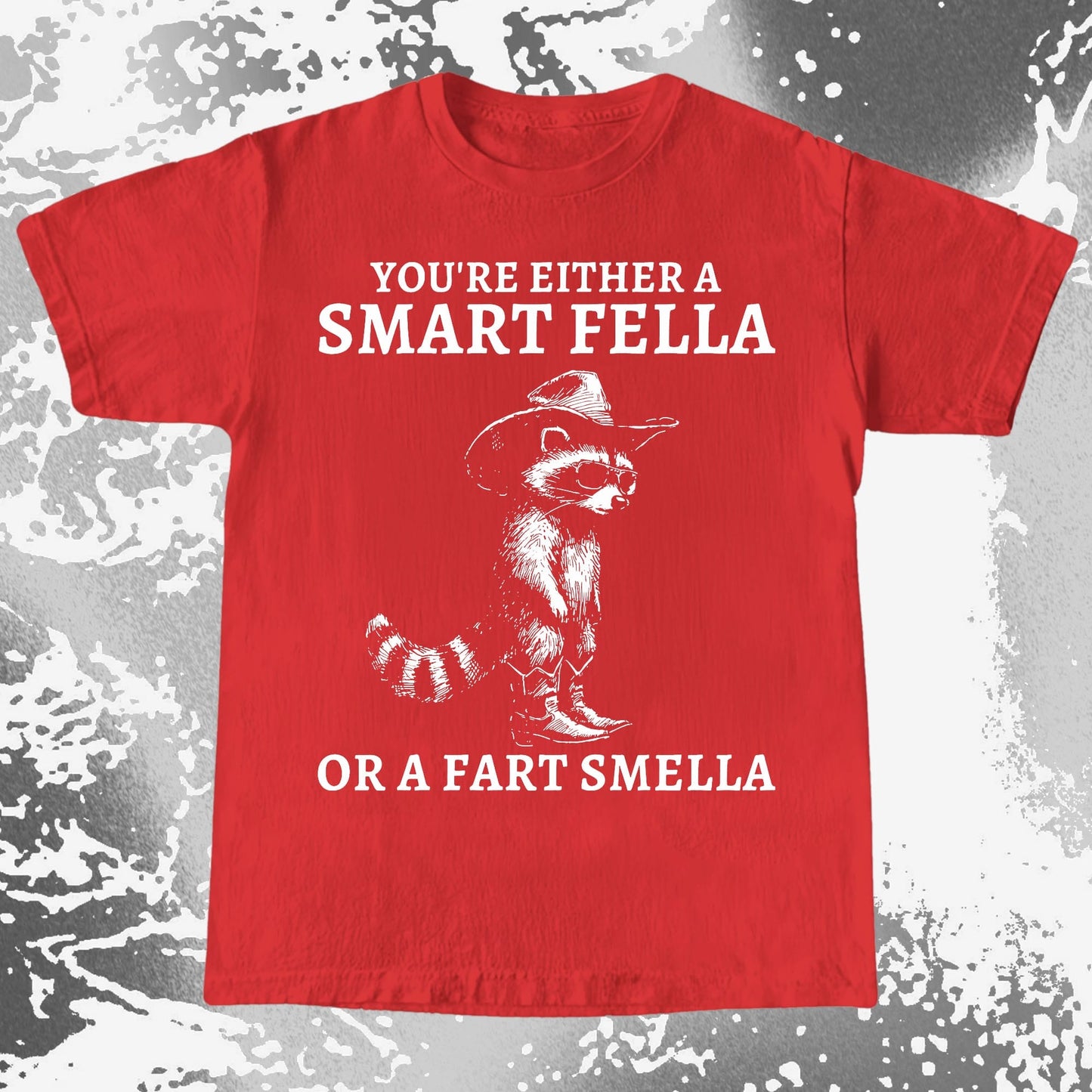 Smart Fella Fart Smella Raccoon Cowboy, funny meme tee gift (view 8)