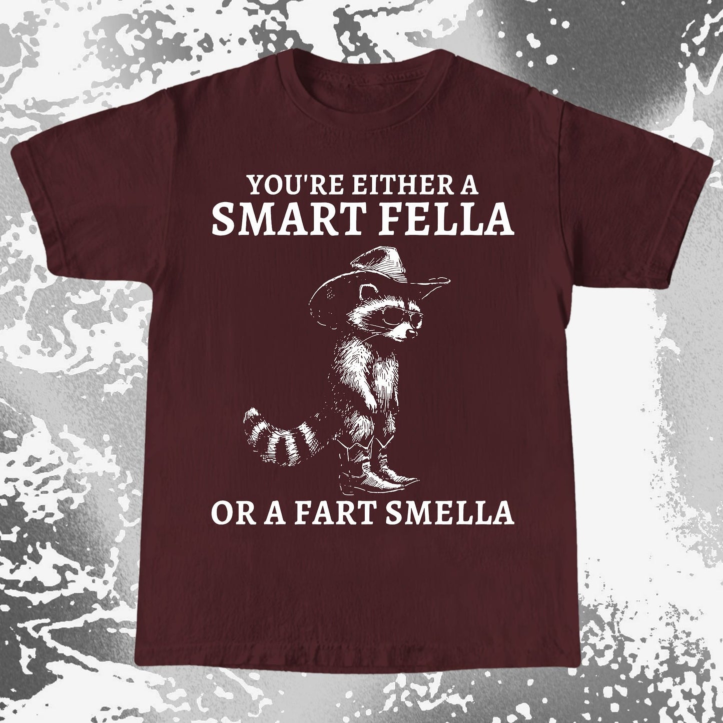 Smart Fella Fart Smella Raccoon Cowboy, funny meme tee gift (view 5)