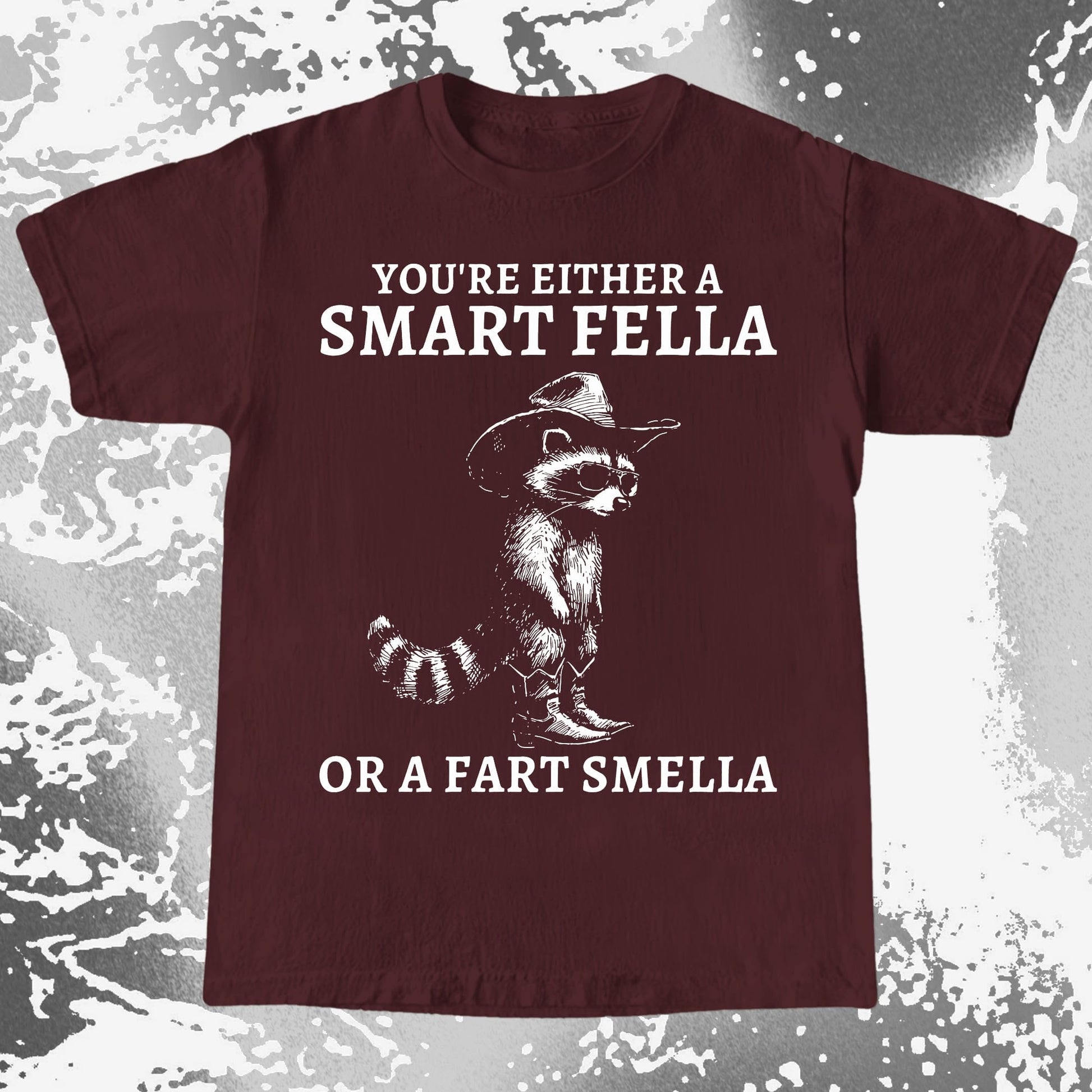 Smart Fella Fart Smella Raccoon Cowboy, funny meme tee gift (view 5)