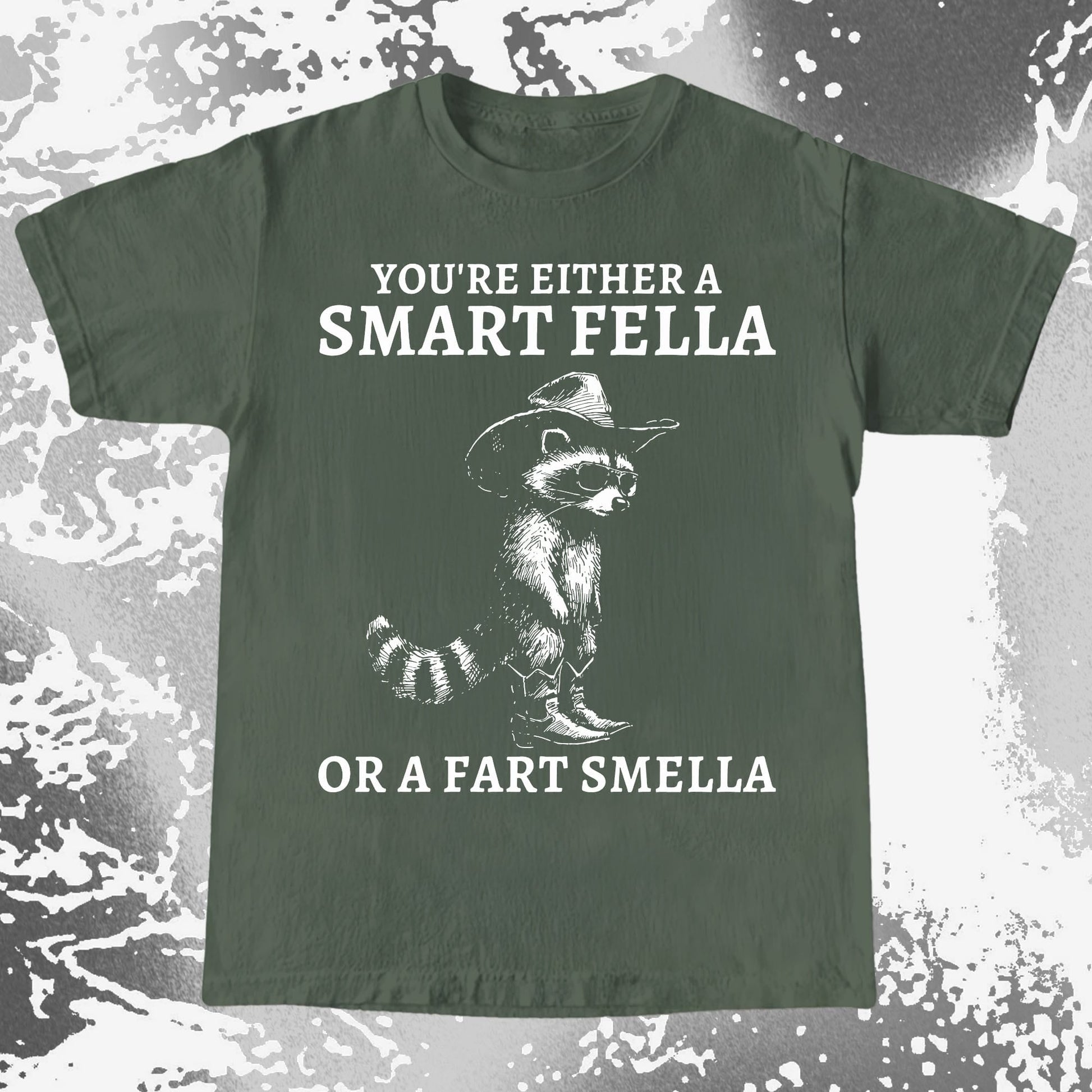 Smart Fella Fart Smella Raccoon Cowboy, funny meme tee gift (view 7)
