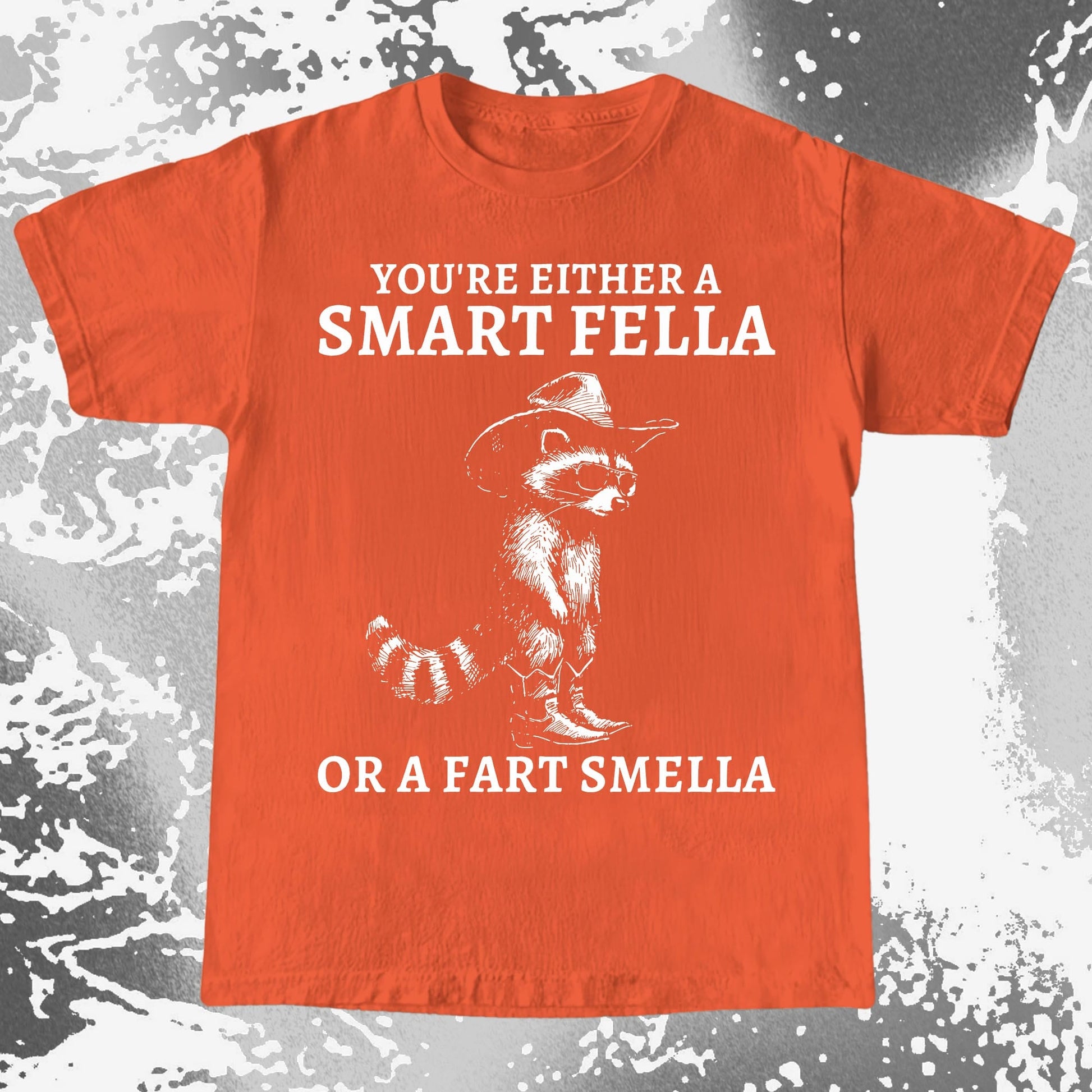 Smart Fella Fart Smella Raccoon Cowboy, funny meme tee gift (view 6)