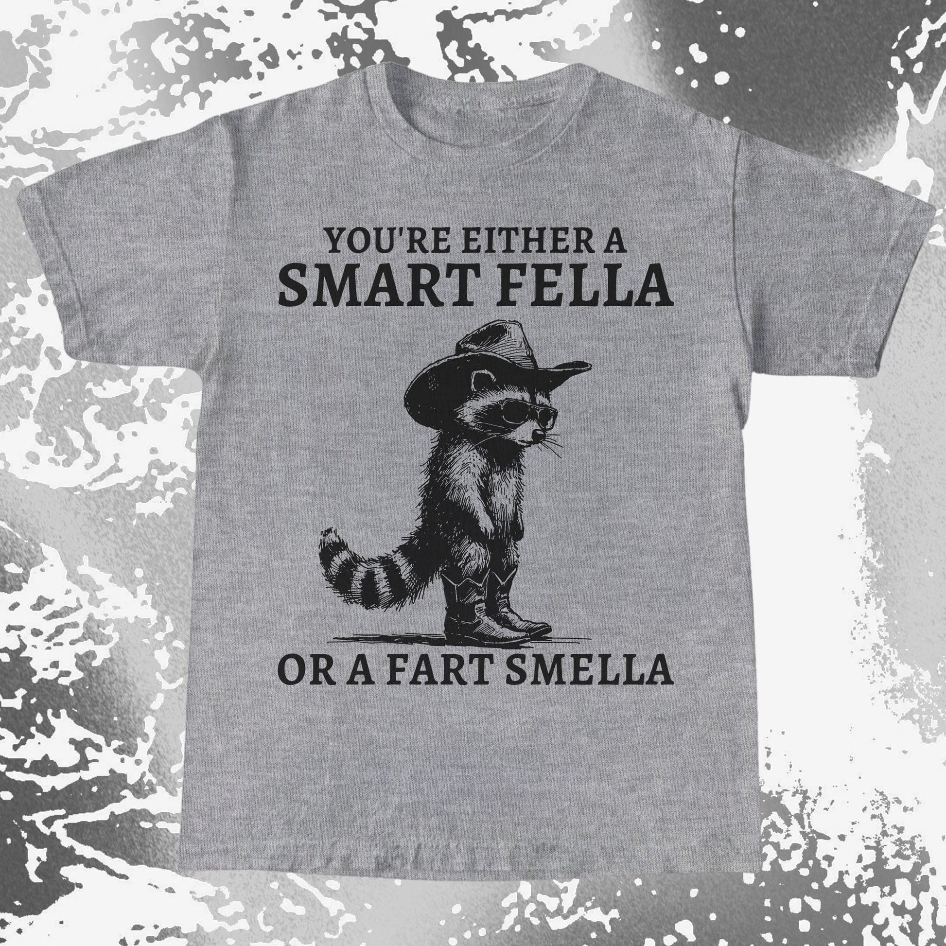 Smart Fella Fart Smella Raccoon Cowboy, funny meme tee gift (view 4)