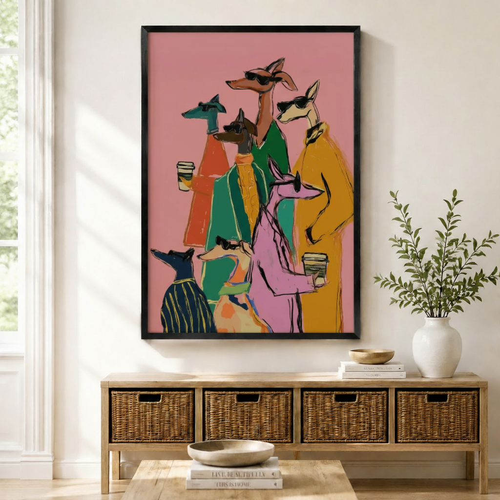 Stylish Dogs Fashion Gang Canvas Wall Art