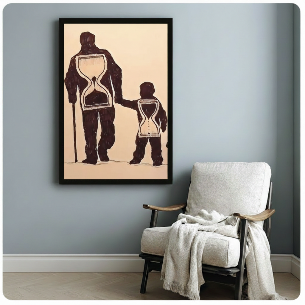 Time & Legacy Hourglass Figure Canvas Wall Art