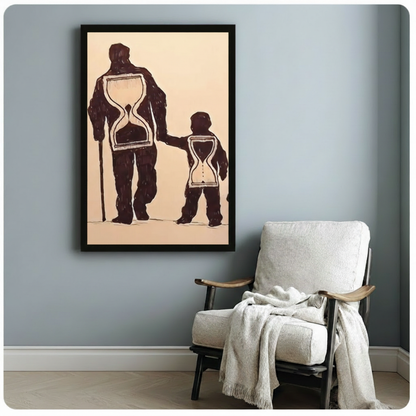 Time & Legacy Hourglass Figure Canvas Wall Art