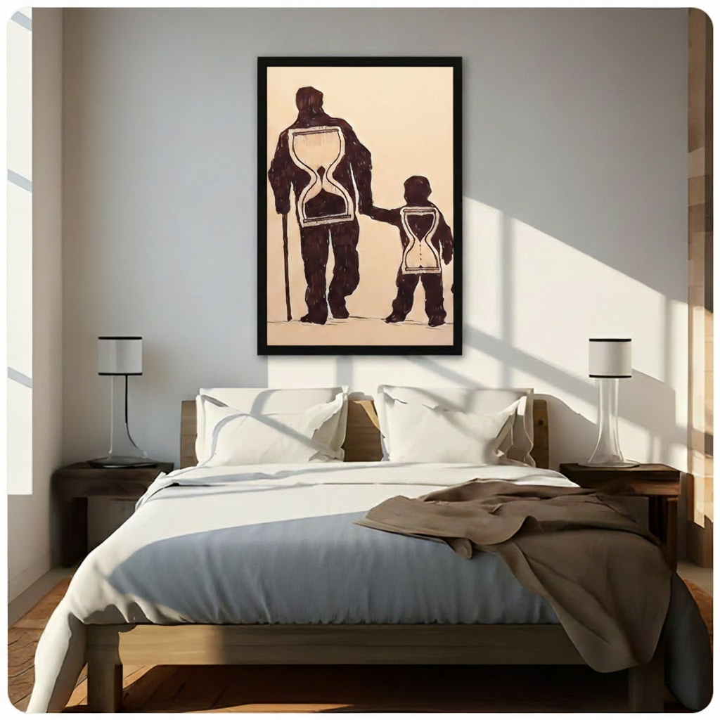 Time & Legacy Hourglass Figure Canvas Wall Art