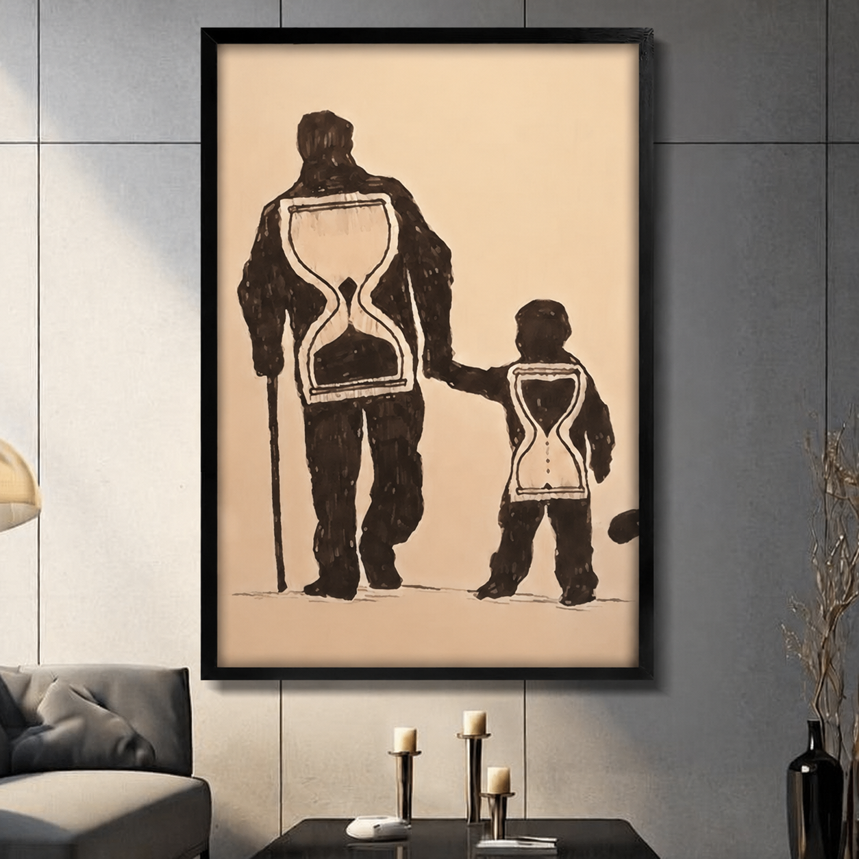 Time & Legacy Hourglass Figure Canvas Wall Art