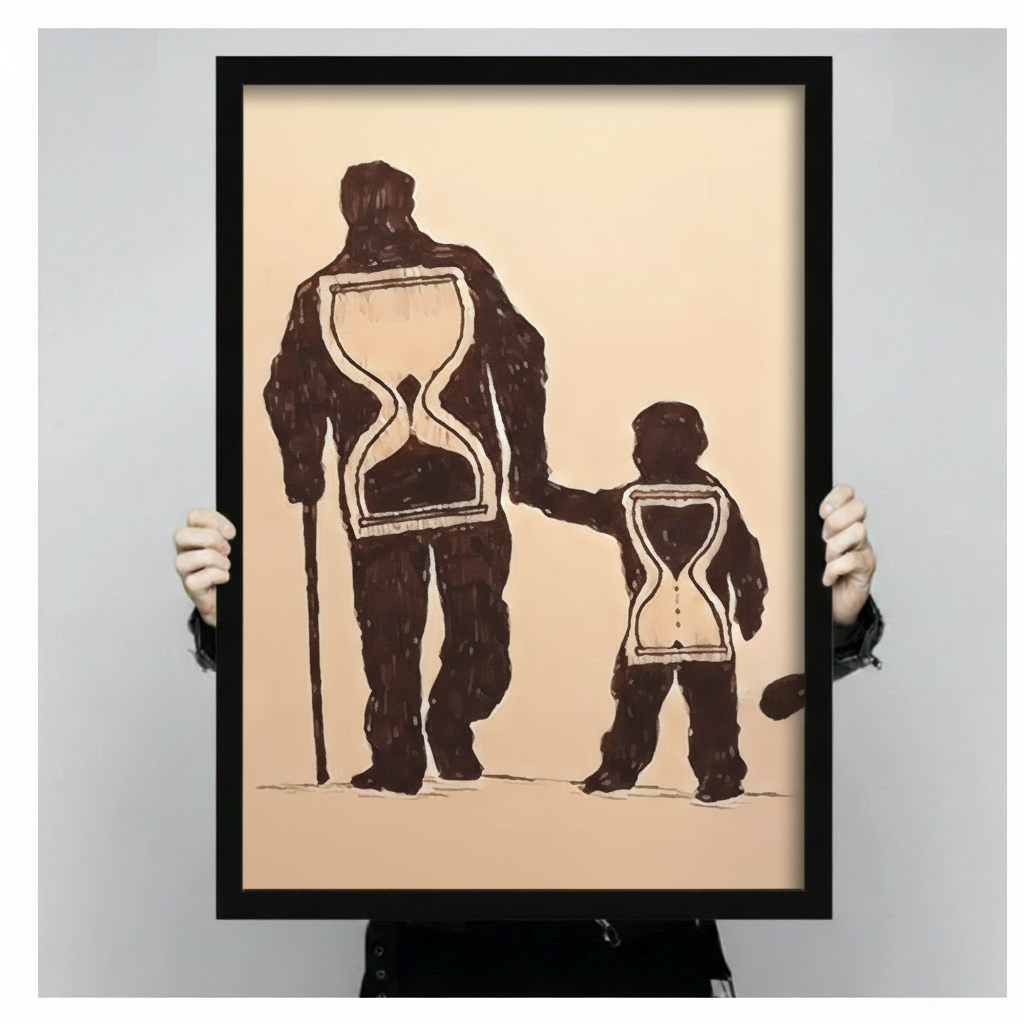 Time & Legacy Hourglass Figure Canvas Wall Art