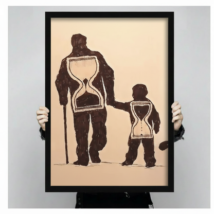 Time & Legacy Hourglass Figure Canvas Wall Art