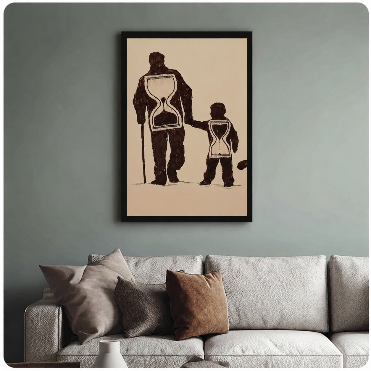 Time & Legacy Hourglass Figure Canvas Wall Art