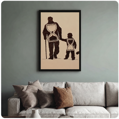 Time & Legacy Hourglass Figure Canvas Wall Art