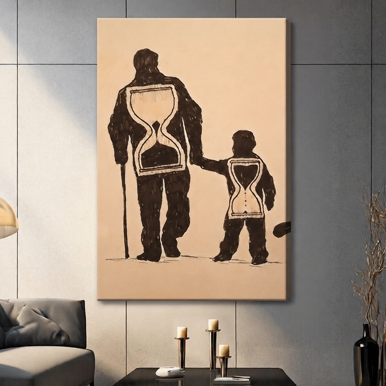 Time & Legacy Hourglass Figure Canvas Wall Art