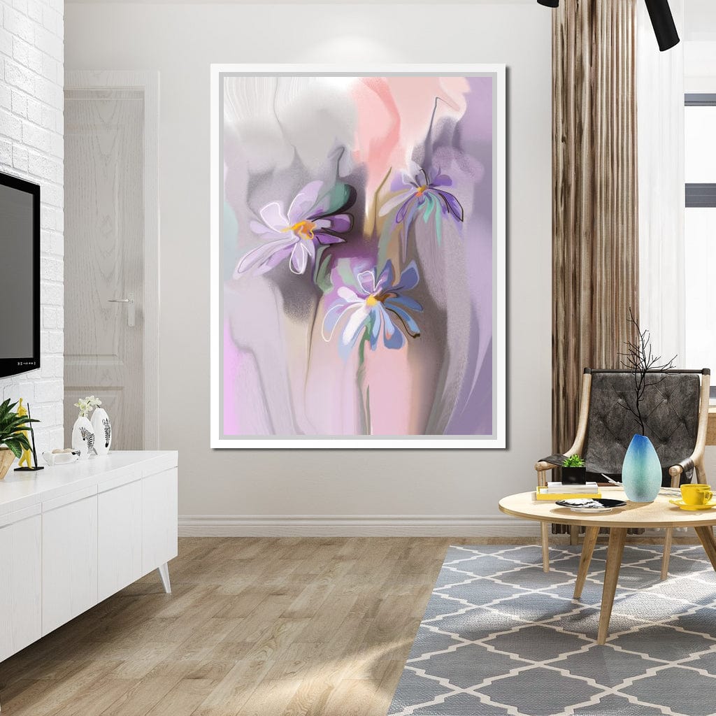 Purple Daisies Canvas Wall Art