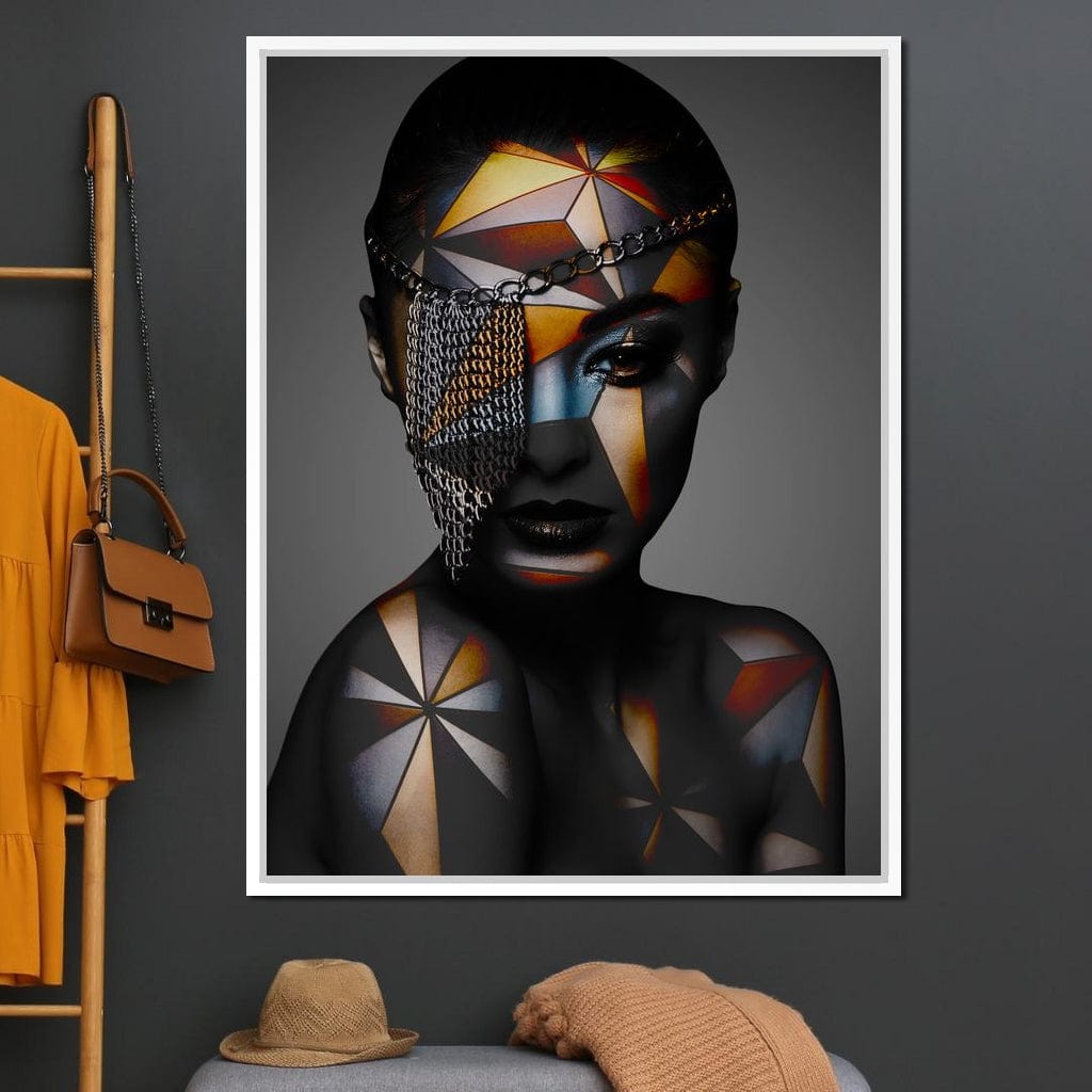 Geometric Face Paint Canvas Wall Art