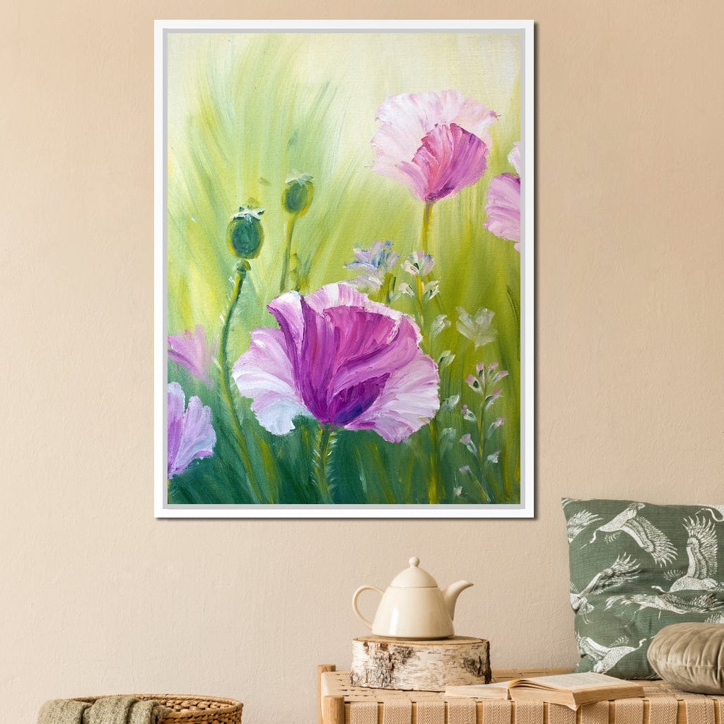Purple Poppies Canvas Wall Art