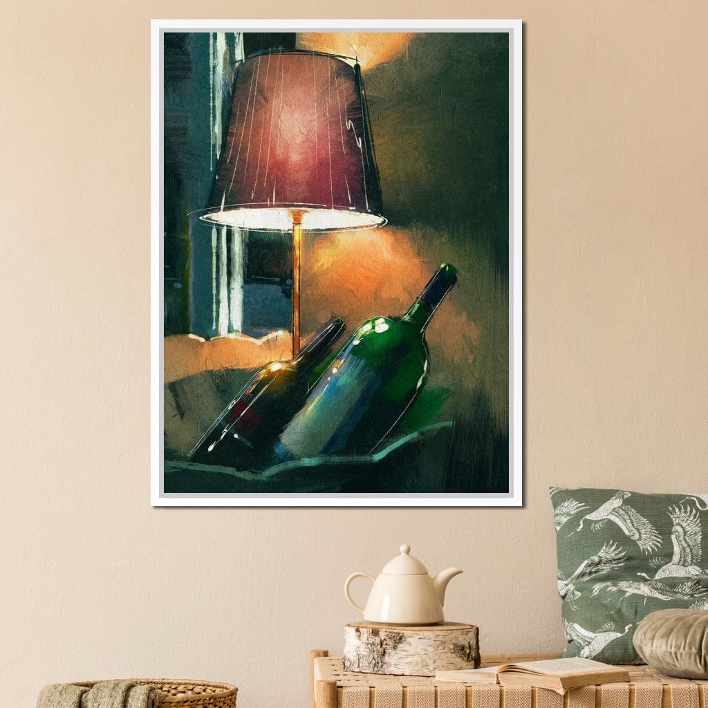 A Couple of Wine Bottles Canvas Wall Art