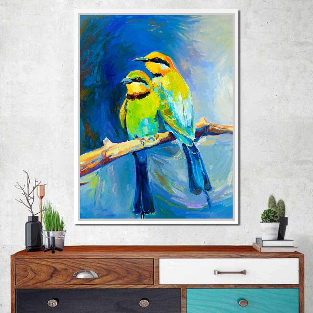 Blue Tailed Bee Eaters Canvas Wall Art