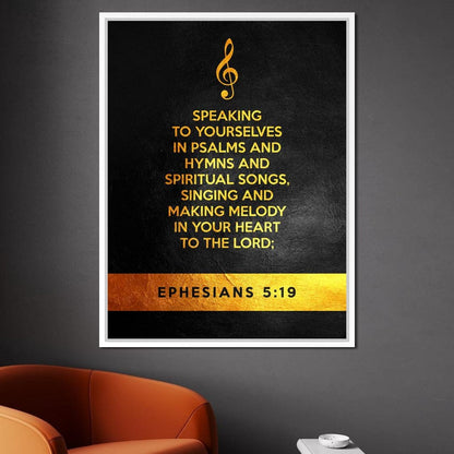 Ephesians 5:19 Canvas Wall Art
