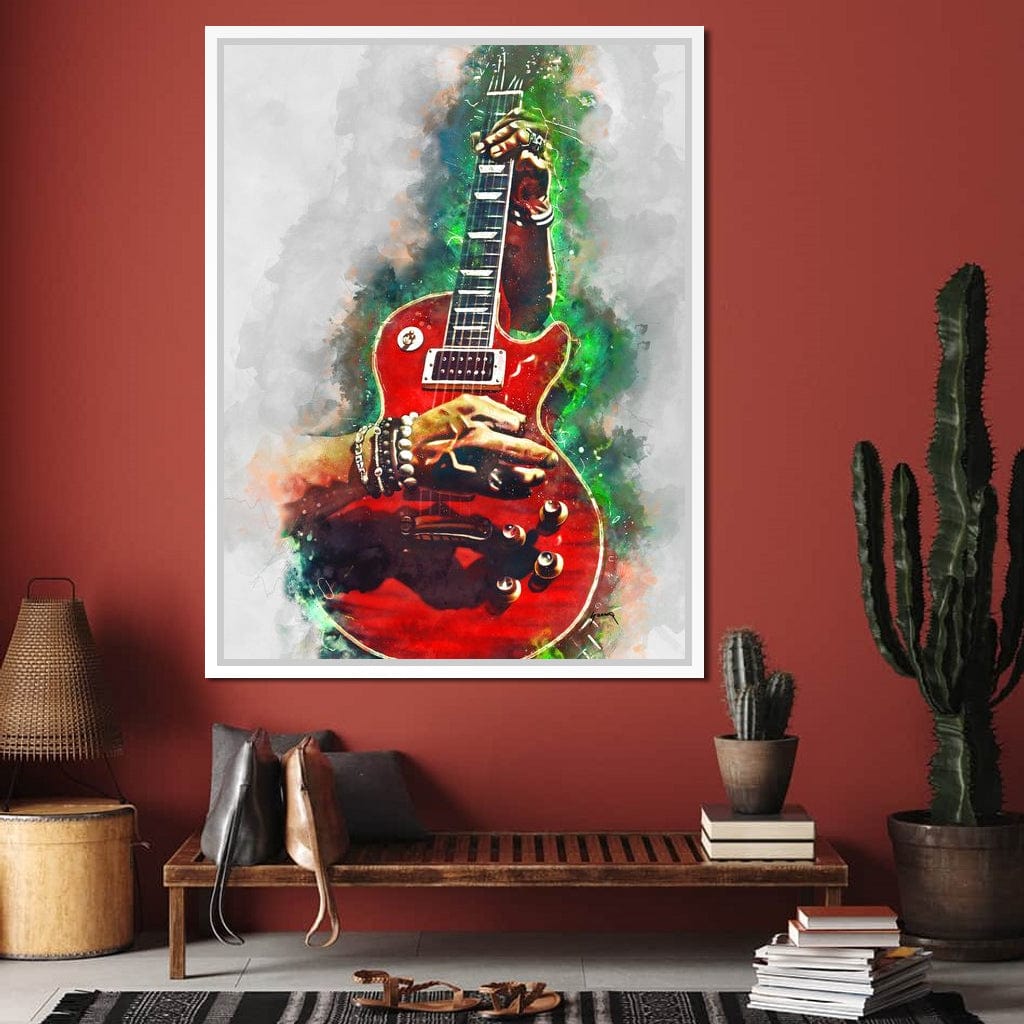 Slash Blood Red Guitar Canvas Wall Art