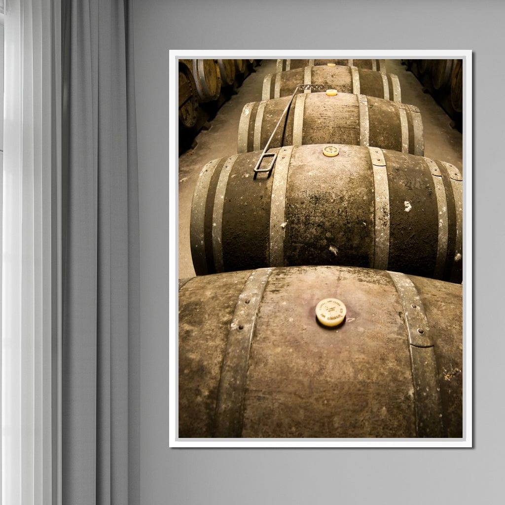 Rusted Wine Barrels Canvas Wall Art