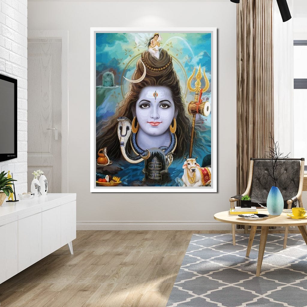 Lord Shiva Portrait Canvas Wall Art